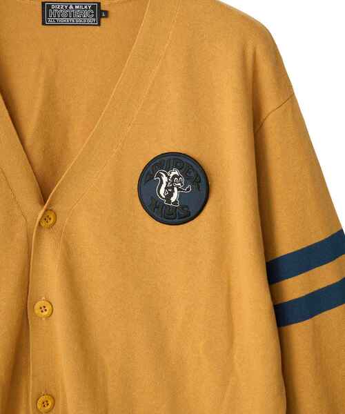 HYSTERIC GLAMOUR（ヒステリックグラマー）の「SUPER HYSワッペン カーディガン（カーディガン/ボレロ・メンズ・ネイビー/イエロー/ブラック・LARGE/MEDIUM/X-LARGE/SMALL）」の5枚目の写真