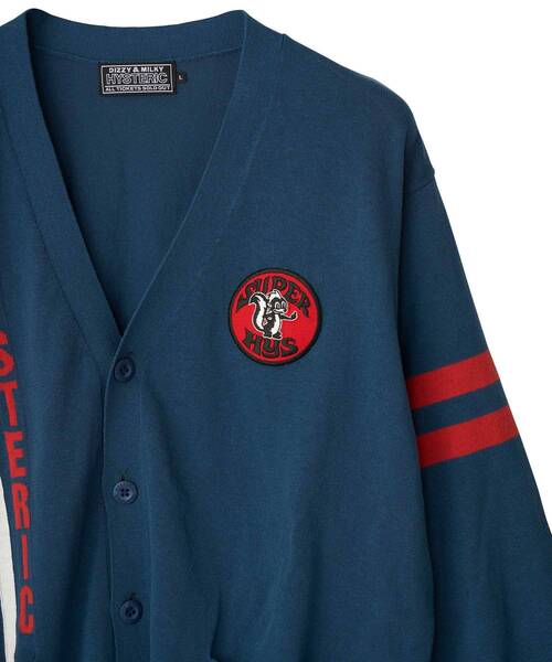 HYSTERIC GLAMOUR（ヒステリックグラマー）の「SUPER HYSワッペン カーディガン（カーディガン/ボレロ・メンズ・ネイビー/イエロー/ブラック・LARGE/MEDIUM/X-LARGE/SMALL）」の7枚目の写真