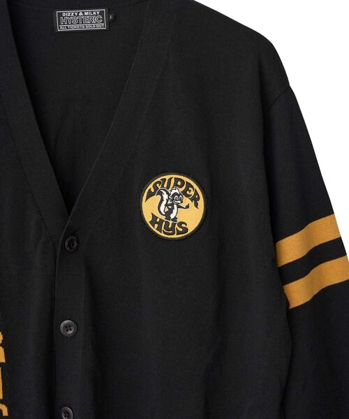 HYSTERIC GLAMOUR（ヒステリックグラマー）の「SUPER HYSワッペン カーディガン（カーディガン/ボレロ・メンズ・ネイビー/イエロー/ブラック・LARGE/MEDIUM/X-LARGE/SMALL）」の9枚目の写真