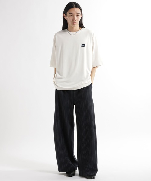 HARE（ハレ）の「【接触冷感】タグロゴシシュウカット(HARE)（Tシャツ/カットソー・メンズ・ブラウン/ホワイト/パープル/ブラック・MEDIUM/SMALL）」の6枚目の写真