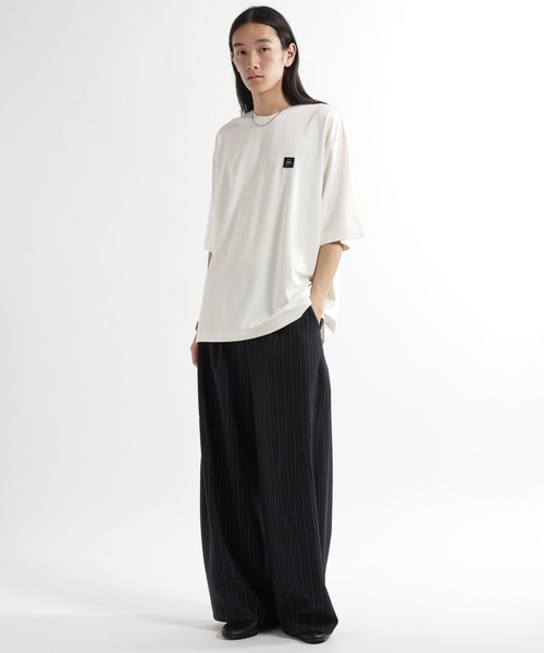 HARE（ハレ）の「【接触冷感】タグロゴシシュウカット(HARE)（Tシャツ/カットソー・メンズ・ブラウン/ホワイト/パープル/ブラック・MEDIUM/SMALL）」の7枚目の写真