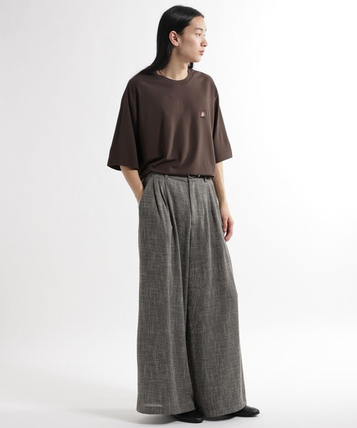 HARE（ハレ）の「【接触冷感】タグロゴシシュウカット(HARE)（Tシャツ/カットソー・メンズ・ブラウン/ホワイト/パープル/ブラック・MEDIUM/SMALL）」の11枚目の写真