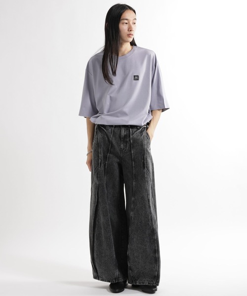 HARE（ハレ）の「【接触冷感】タグロゴシシュウカット(HARE)（Tシャツ/カットソー・メンズ・ブラウン/ホワイト/パープル/ブラック・MEDIUM/SMALL）」の15枚目の写真