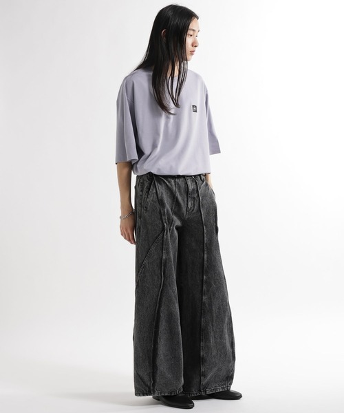 HARE（ハレ）の「【接触冷感】タグロゴシシュウカット(HARE)（Tシャツ/カットソー・メンズ・ブラウン/ホワイト/パープル/ブラック・MEDIUM/SMALL）」の16枚目の写真