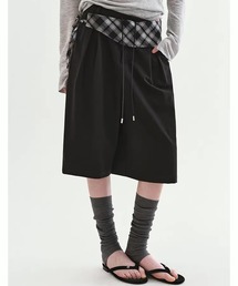 Fano Studios | チェック柄ウエストバンド付き ワイドハーフパンツ FX26K028【Fano Studios】【2026SS】(その他パンツ)