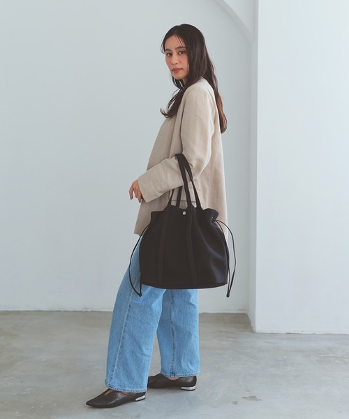 Breath TOPKAPI(ブレストプカピ)の「【Breath TOPKAPI】メッシュ 2way ビッグ トートバッグ(トートバッグ・レディース・グレー×ピンク/カーキ/ブラック・FREE)」の4枚目の写真
