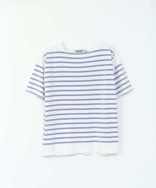 MONT KEMMEL（モンケメル）の「【 MONTKEMMEL / モンケメル 】バスクボーダー　ウォッシュ加工　ショートスリーブTシャツ（Tシャツ/カットソー・レディース・ブルー/オレンジ/ホワイト/ブラック・38/36）」の4枚目の写真