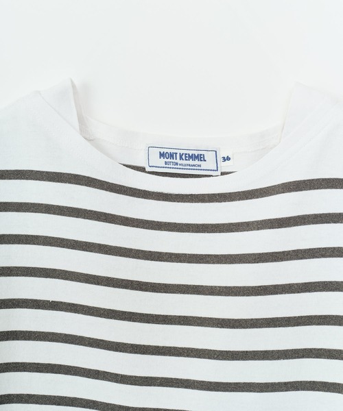 MONT KEMMEL（モンケメル）の「【 MONTKEMMEL / モンケメル 】バスクボーダー　ウォッシュ加工　ショートスリーブTシャツ（Tシャツ/カットソー・レディース・ブルー/オレンジ/ホワイト/ブラック・38/36）」の7枚目の写真