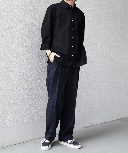 SHIPS any(シップス エニィ)の「SHIPS any:〈接触冷感/ストレッチ〉360° THE CIRCLE STRETCH リネン ミックス 7分袖 レギュラー シャツ(セットアップ対応)◇(シャツ/ブラウス・メンズ・ネイビー/カーキ/ブラック・X-LARGE/LARGE/MEDIUM/SMALL)」の11枚目の写真
