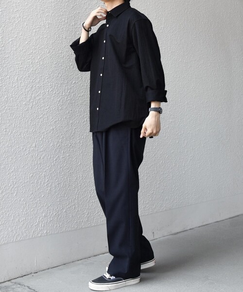 SHIPS any:〈接触冷感/ストレッチ〉360° THE CIRCLE STRETCH リネン ミックス 7分袖 レギュラー シャツ(セットアップ対応)◆