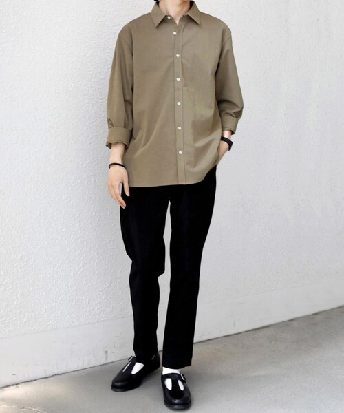 SHIPS any:〈接触冷感/ストレッチ〉360° THE CIRCLE STRETCH リネン ミックス 7分袖 レギュラー シャツ(セットアップ対応)◆
