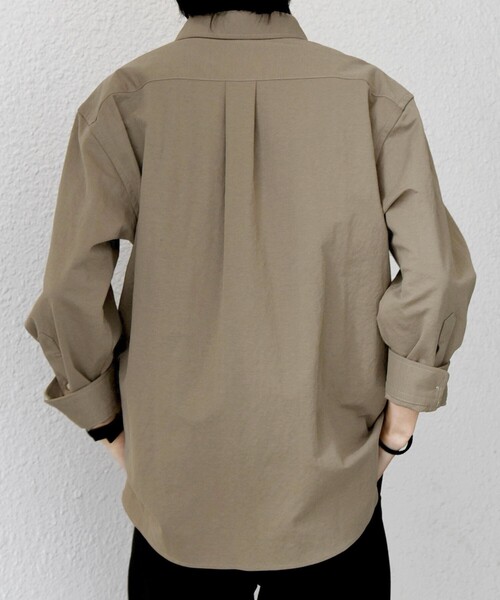 SHIPS any:〈接触冷感/ストレッチ〉360° THE CIRCLE STRETCH リネン ミックス 7分袖 レギュラー シャツ(セットアップ対応)◆