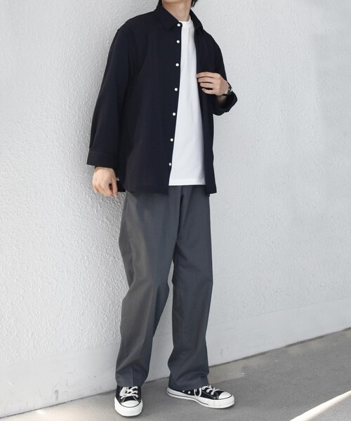 SHIPS any:〈接触冷感/ストレッチ〉360° THE CIRCLE STRETCH リネン ミックス 7分袖 レギュラー シャツ(セットアップ対応)◆