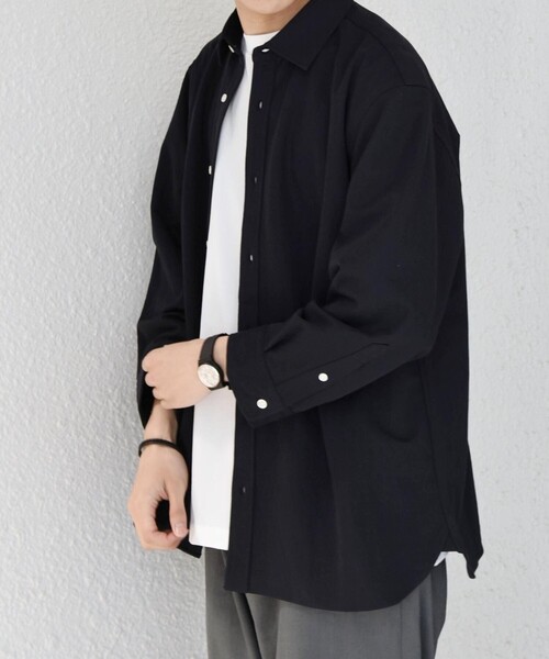 SHIPS any:〈接触冷感/ストレッチ〉360° THE CIRCLE STRETCH リネン ミックス 7分袖 レギュラー シャツ(セットアップ対応)◆