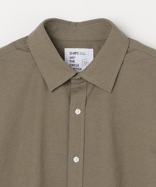 SHIPS any:〈接触冷感/ストレッチ〉360° THE CIRCLE STRETCH リネン ミックス 7分袖 レギュラー シャツ(セットアップ対応)◆
