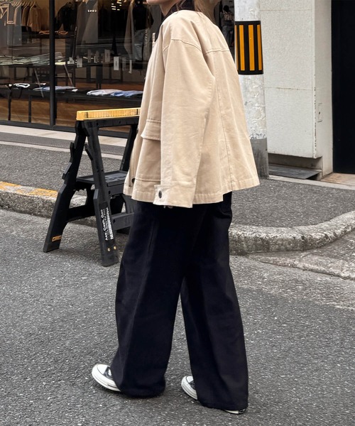 ISOOK(アイスー)の「コットンワイドタックパンツ(chiica select) / チノパンツ コットンパンツ カジュアルパンツ ワイドパンツ(チノパンツ・レディース・ブラック/ベージュ/アイボリー・M/S)」の9枚目の写真