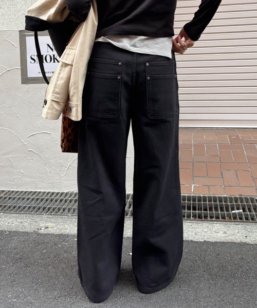 ISOOK(アイスー)の「コットンワイドタックパンツ(chiica select) / チノパンツ コットンパンツ カジュアルパンツ ワイドパンツ(チノパンツ・レディース・ブラック/ベージュ/アイボリー・M/S)」の10枚目の写真