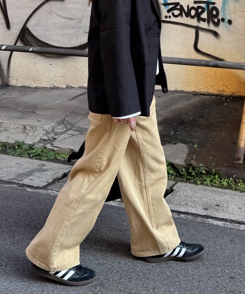 ISOOK(アイスー)の「コットンワイドタックパンツ(chiica select) / チノパンツ コットンパンツ カジュアルパンツ ワイドパンツ(チノパンツ・レディース・ブラック/ベージュ/アイボリー・M/S)」の12枚目の写真