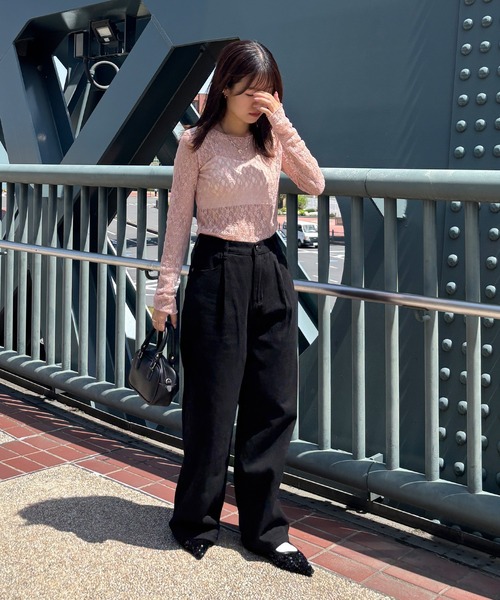 ISOOK(アイスー)の「コットンワイドタックパンツ(chiica select) / チノパンツ コットンパンツ カジュアルパンツ ワイドパンツ(チノパンツ・レディース・ブラック/ベージュ/アイボリー・M/S)」の22枚目の写真