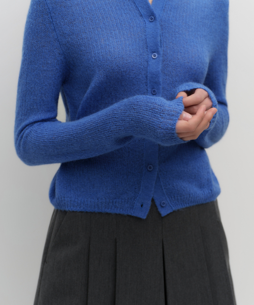MUSINSA STANDARD WOMAN（ムシンサスタンダードウーマン）の「ウィメンズシアーテクスチャードラウンドネックカーディガン[ブルー]（カーディガン/ボレロ・レディース・その他・X-SMALL/SMALL/LARGE/MEDIUM）」の5枚目の写真