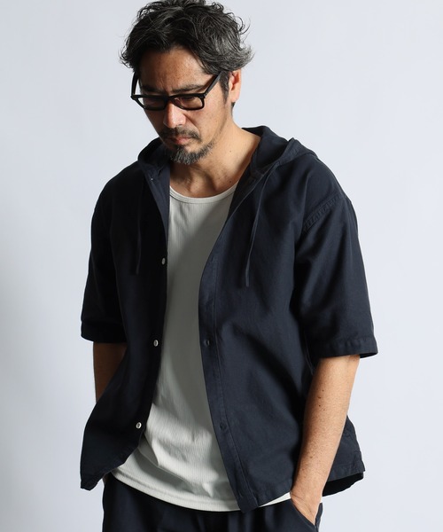 The DUFFER of ST.GEORGE(ザダファーオブセントジョージ)の「UNCUT CORDUROY S/S SHIRT PARKA:セットアップ対応 アンカットコーデュロイ 半袖シャツパーカー(シャツ/ブラウス・メンズ・ホワイト/ライトブルー/ネイビー・X-LARGE/LARGE/MEDIUM)」の12枚目の写真