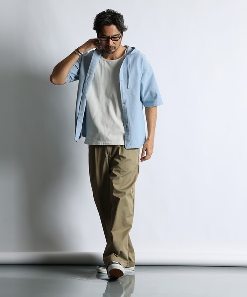 The DUFFER of ST.GEORGE(ザダファーオブセントジョージ)の「UNCUT CORDUROY S/S SHIRT PARKA:セットアップ対応 アンカットコーデュロイ 半袖シャツパーカー(シャツ/ブラウス・メンズ・ホワイト/ライトブルー/ネイビー・X-LARGE/LARGE/MEDIUM)」の11枚目の写真