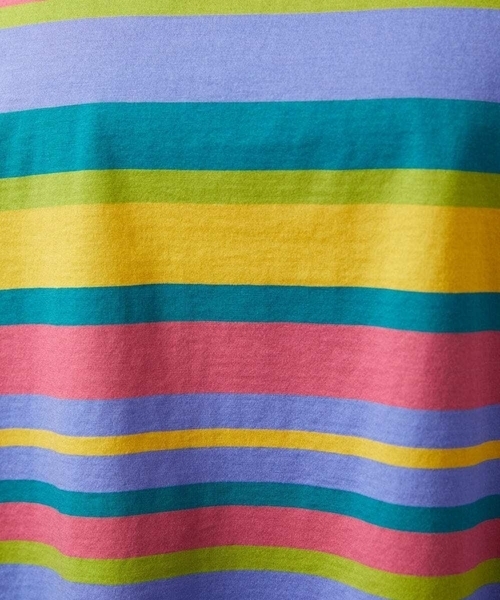 Jocomomola(ホコモモラ)の「【接触冷感】シルケット天竺ボーダーTシャツ(Tシャツ/カットソー・レディース・パープル/ブラック・40)」の3枚目の写真