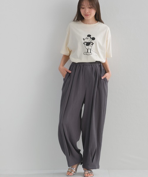 OMNES(オムネス)の「ダブルガーゼイージーコクーンパンツ(その他パンツ・レディース・ブラック/ネイビー/チャコールグレー・FREE)」の11枚目の写真