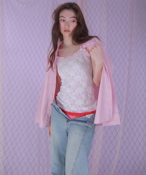 Casselini（キャセリーニ）の「【hanky panky× Casselini】シグネチャーレース クラシックキャミソール（PINK MIX）（キャミソール・レディース・マルチ・X-SMALL/SMALL）」の4枚目の写真