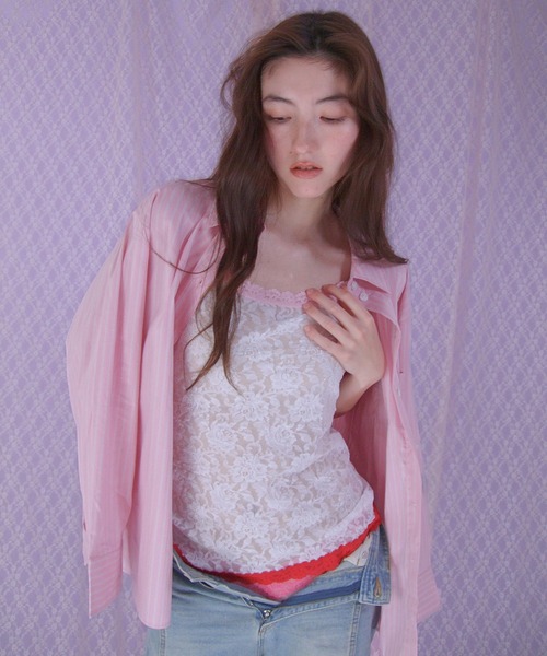 Casselini（キャセリーニ）の「【hanky panky× Casselini】シグネチャーレース クラシックキャミソール（PINK MIX）（キャミソール・レディース・マルチ・X-SMALL/SMALL）」の2枚目の写真