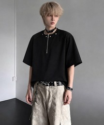 オーバーサイズハーフジップTシャツ