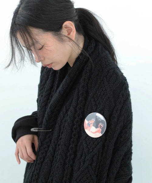 bedsidedrama(ベットサイドドラマ)の「BEDSIDEDRAMA/ベッドサイドドラマ/Knit Throw Coadigan(カーディガン/ボレロ・レディース・ブラック/ベージュ・1)」の2枚目の写真