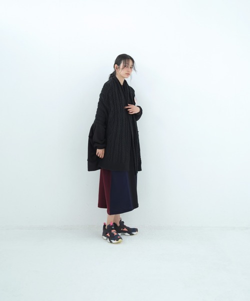 bedsidedrama(ベットサイドドラマ)の「BEDSIDEDRAMA/ベッドサイドドラマ/Knit Throw Coadigan(カーディガン/ボレロ・レディース・ブラック/ベージュ・1)」の3枚目の写真