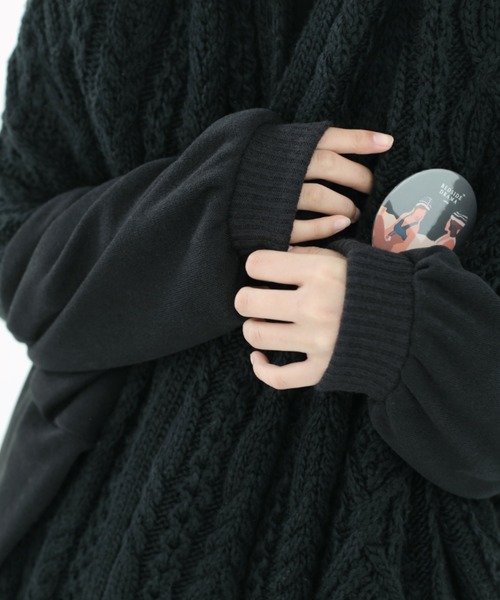 bedsidedrama(ベットサイドドラマ)の「BEDSIDEDRAMA/ベッドサイドドラマ/Knit Throw Coadigan(カーディガン/ボレロ・レディース・ブラック/ベージュ・1)」の6枚目の写真