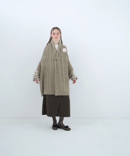 bedsidedrama(ベットサイドドラマ)の「BEDSIDEDRAMA/ベッドサイドドラマ/Knit Throw Coadigan(カーディガン/ボレロ・レディース・ブラック/ベージュ・1)」の13枚目の写真