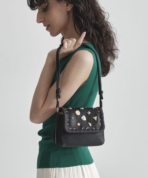 TESSEN CREATION ハンドバッグ TESSEN CREATION/テッセンクリエーション】FLAP BAG S(assort studs