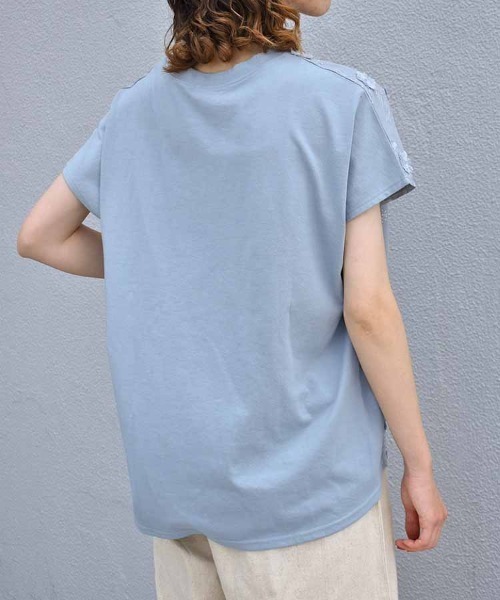 Bleu Bleuet（ブルーブルーエ）の「フラワー3D刺繍Tシャツ26NO2（Tシャツ/カットソー・レディース・ホワイト/ライトブルー・FREE）」の20枚目の写真