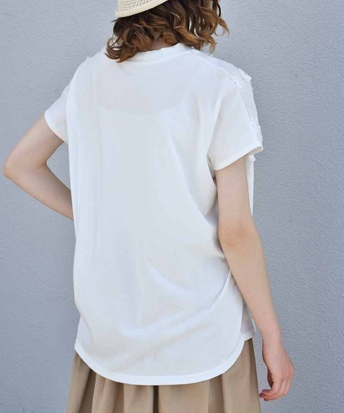 Bleu Bleuet（ブルーブルーエ）の「フラワー3D刺繍Tシャツ26NO2（Tシャツ/カットソー・レディース・ホワイト/ライトブルー・FREE）」の13枚目の写真