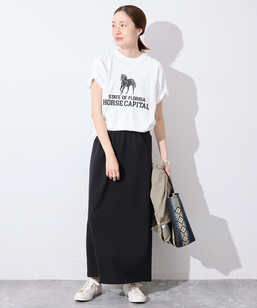SLOBE IENA(スローブイエナ)の「GULF COAST/ガルフコースト SLOBE別注 グラフィックTEE1(Tシャツ/カットソー・レディース・ホワイト/グリーン/ピンク/ネイビー・FREE)」の5枚目の写真