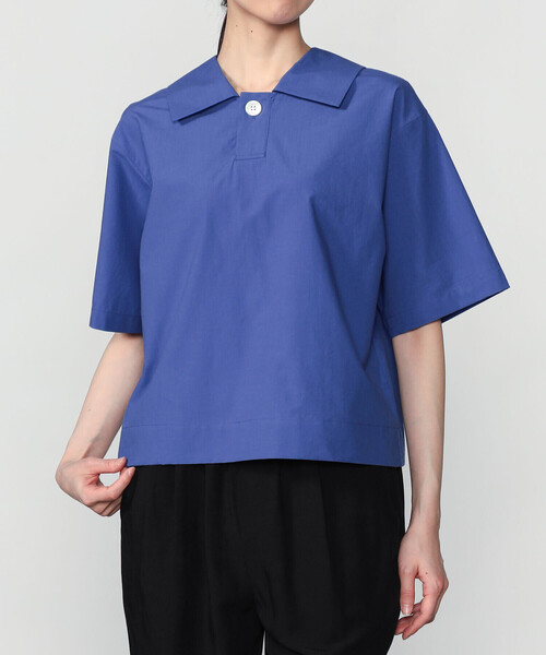 nicholson&nicholson(ニコルソンアンドニコルソン)の「nicholson & nicholson |〈別注〉ショートスリーブ半袖シャツ WOMEN(シャツ/ブラウス・レディース・ネイビー/ホワイト/ブルー・38)」の3枚目の写真