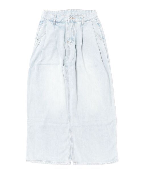 L LABEL（エルラベル）の「ボリュームタックセミワイドデニムパンツ（デニムパンツ・レディース・ホワイト/ダークインディゴブルー/ライトブルー・M-L/S-M）」の15枚目の写真