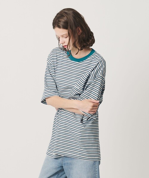California General Store(California General Store)の「<CGS.>オーガニック コットン ボーダー Tシャツ(Tシャツ/カットソー・メンズ・ネイビー/シャーベット/ターコイズブルー系・S/L/XL/M)」の3枚目の写真