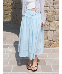 Lace Strap Skirt, Light Blue