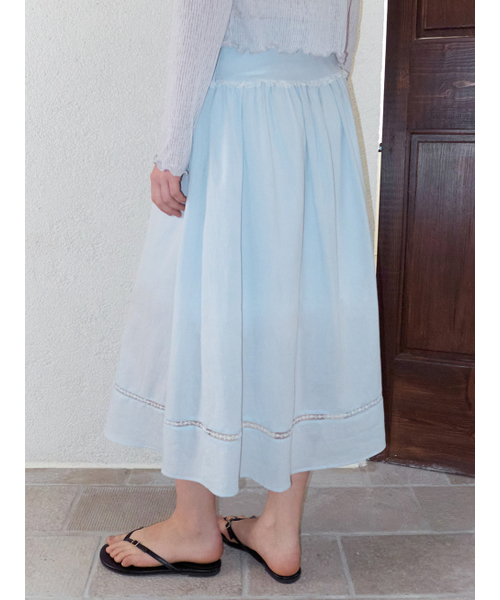 ETMON（エトモン）の「Lace Strap Skirt, Light Blue（スカート・レディース・その他・SMALL/MEDIUM）」の4枚目の写真