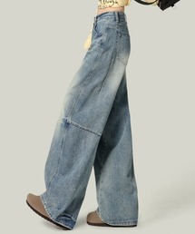 ヴィンテージウォッシュバルーンワイドデニムパンツ