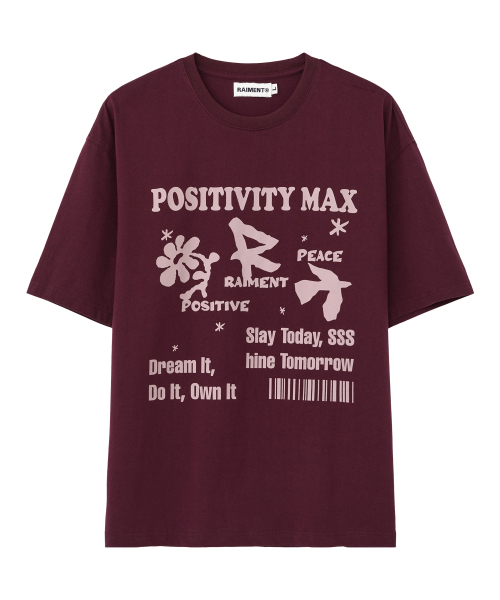 RAIMENT(レイメント)の「ピースピグメントプリント半袖Tシャツ_バーガンディ(Tシャツ/カットソー・メンズ・その他・SMALL/MEDIUM/LARGE)」の3枚目の写真
