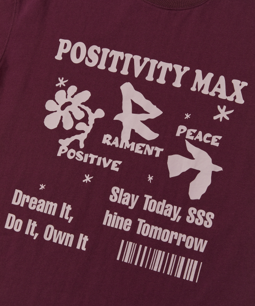 RAIMENT(レイメント)の「ピースピグメントプリント半袖Tシャツ_バーガンディ(Tシャツ/カットソー・メンズ・その他・SMALL/MEDIUM/LARGE)」の6枚目の写真