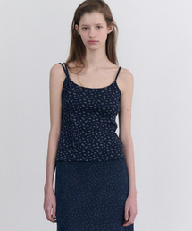 Floral double strap sleeveless (navy)
