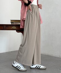 2タック冷感イージーワイドパンツ