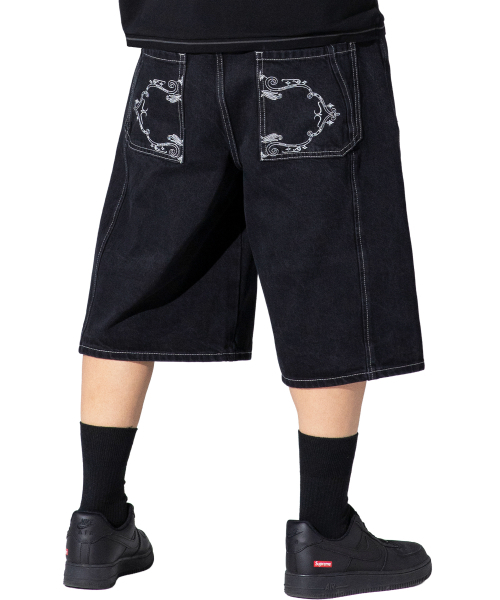 XTONZ(エクストーンズ)の「XP334 スリットバミューダデニムパンツ (ブラック)(その他パンツ・レディース・その他・SMALL/MEDIUM/LARGE)」の1枚目の写真